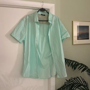 ASOS Men’s Mint Green Short Sleeve Button Down Shirt Size XL